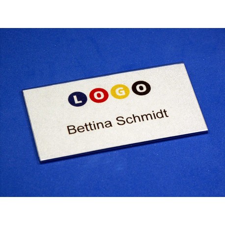 Kongress-Namensschild 75x40mm mit Kombi-Clip