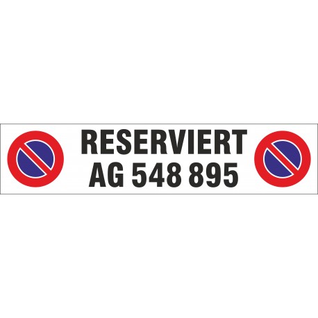 Parkplatz-Schild Aluminium 450x100x2,0mm zweizeilig beschriftet