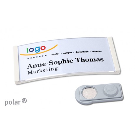 Namensschild polar® 30 "color" 70x30mm weiss