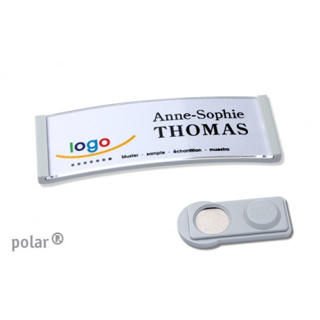 Namensschild polar® 20 "color" 68x22mm hellgrau