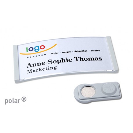 Namensschild polar® 30 "color" 70x30mm hellgrau