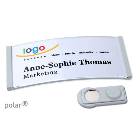 Namensschild polar® 35 "color" 80x34mm hellgrau