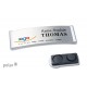 Namensschild polar® 20 "alu-complete" 68x22mm chrom hochglanz